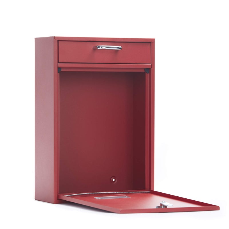 Yulli Wall Mounted Locking Vertical Dropbox Mailbox - Safe and Secure | Made with Galvanized Steel (Large, Red) - Image 3